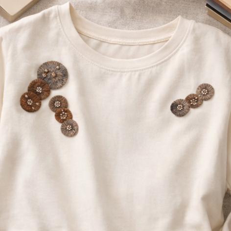 Embroidered T-Shirt Lotus