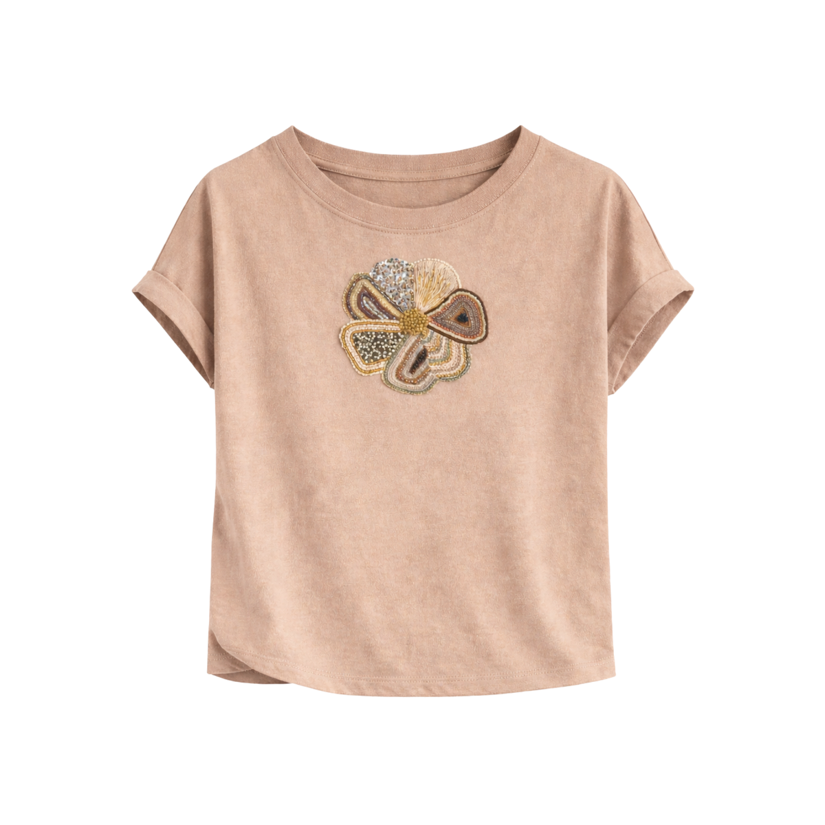 Embroidered T-Shirt Flor Pop