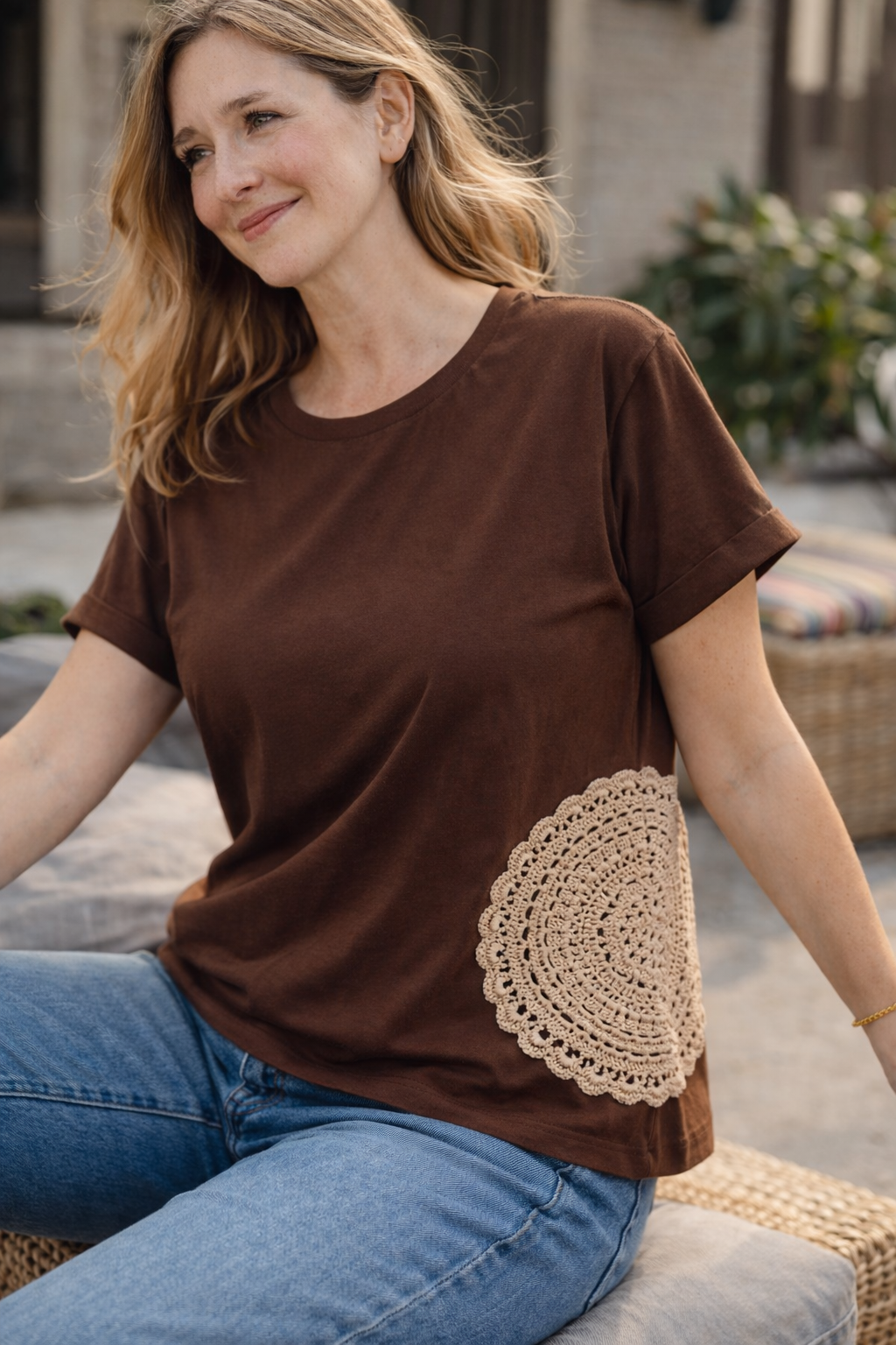 Embroidered Printed T-Shirt